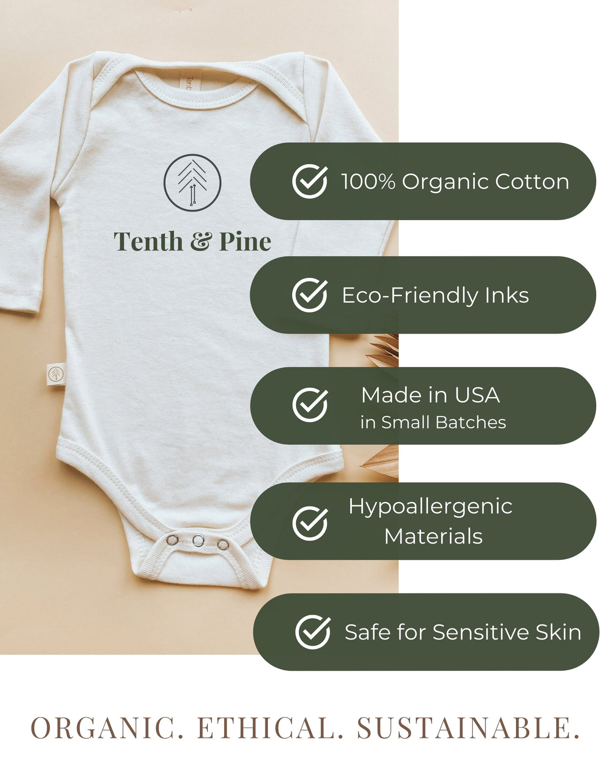 New Year Wishes Organic Baby Bodysuit Long Sleeve